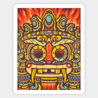 Aztec Warrior Grin Sticker